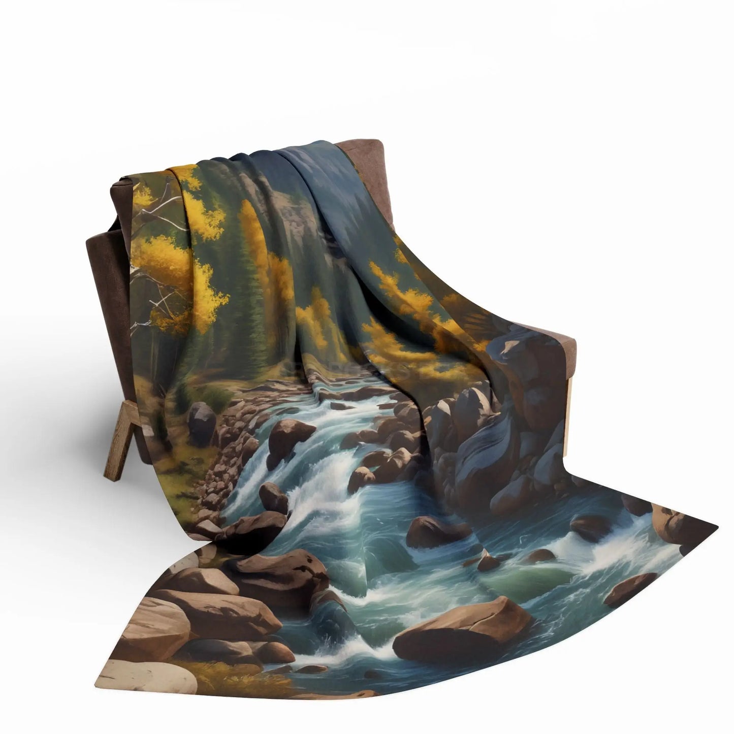 Cozy Mountain Aspen Landscape Fleece Blanket | Nature-Themed Throw | Perfect for Home Decor Gifts Camping and Outdoor