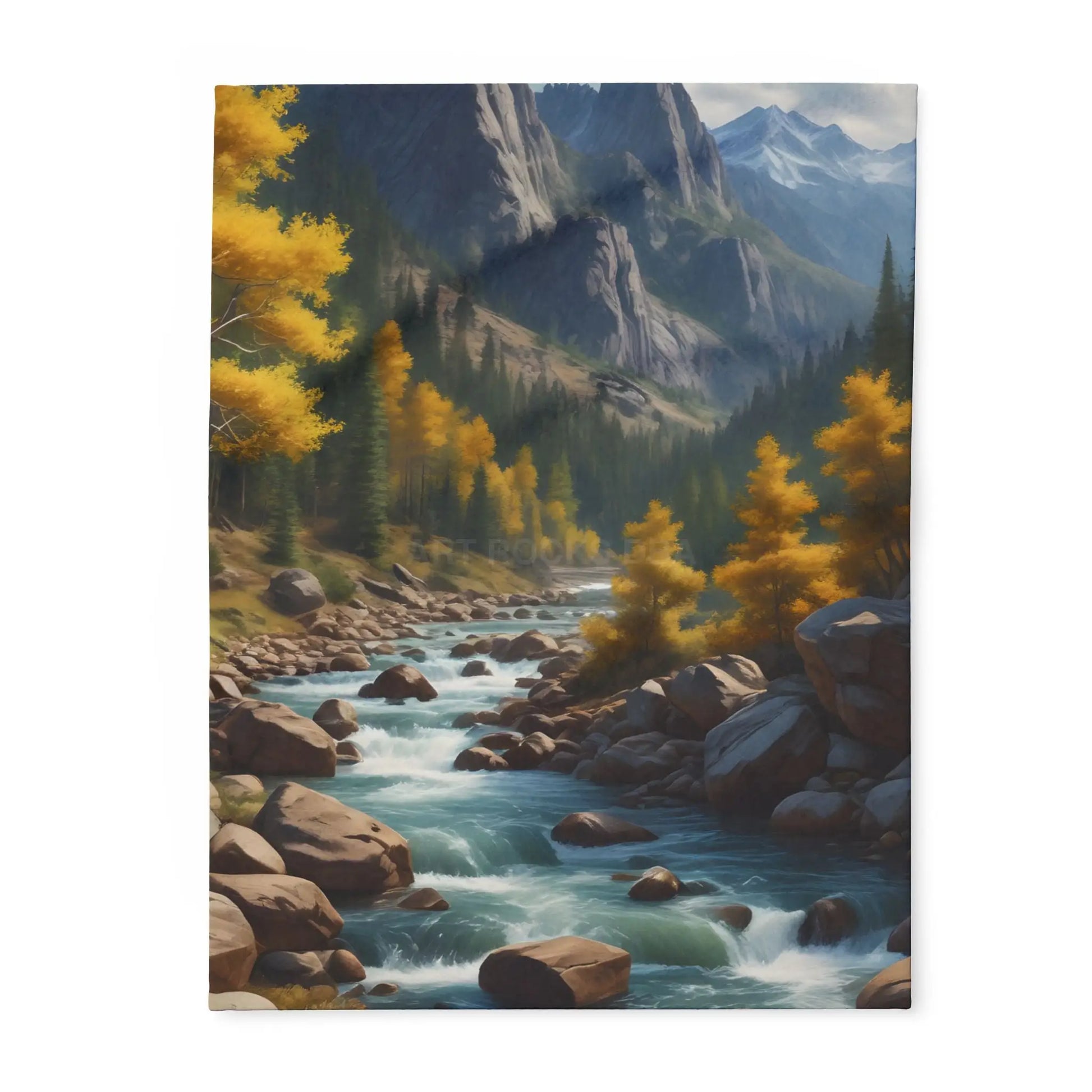 Cozy Mountain Aspen Landscape Fleece Blanket | Nature-Themed Throw | Perfect for Home Decor Gifts Camping and Outdoor
