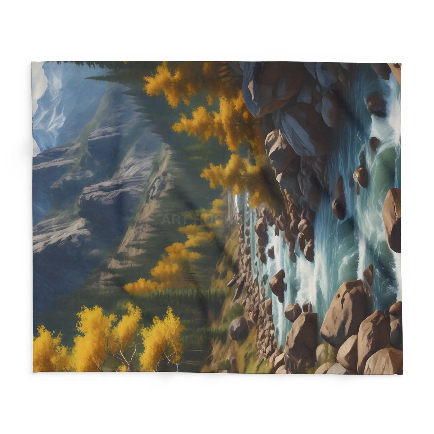 Cozy Mountain Aspen Landscape Fleece Blanket | Nature-Themed Throw | Perfect for Home Decor Gifts Camping and Outdoor