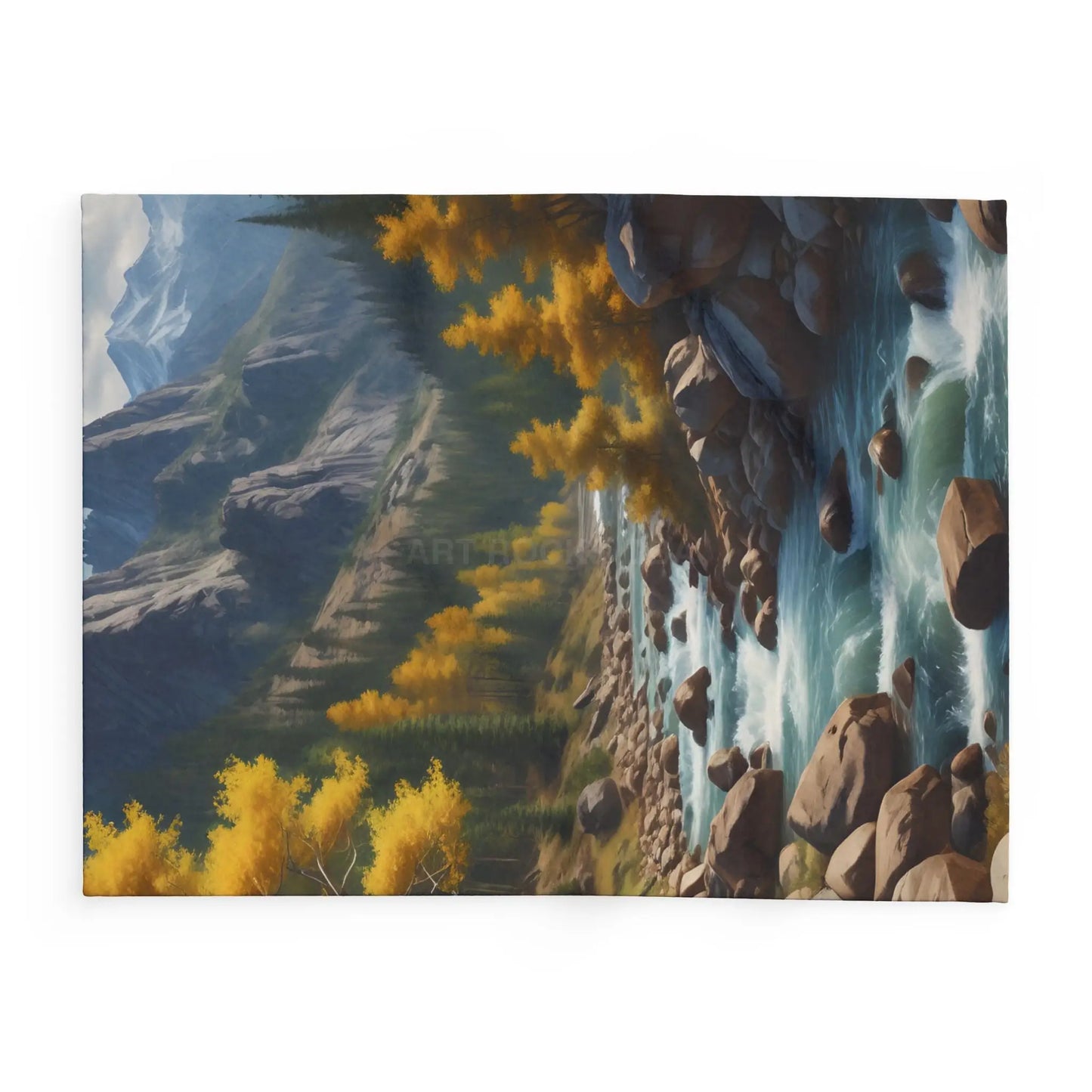 Cozy Mountain Aspen Landscape Fleece Blanket | Nature-Themed Throw | Perfect for Home Decor Gifts Camping and Outdoor