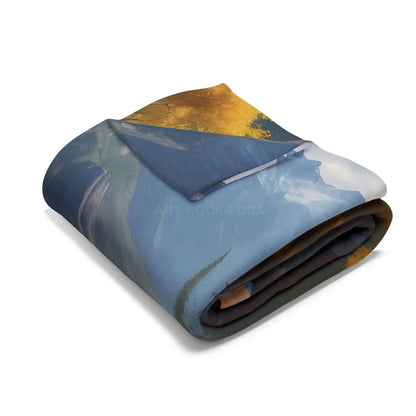 Cozy Mountain Aspen Landscape Fleece Blanket | Nature-Themed Throw | Perfect for Home Decor Gifts Camping and Outdoor