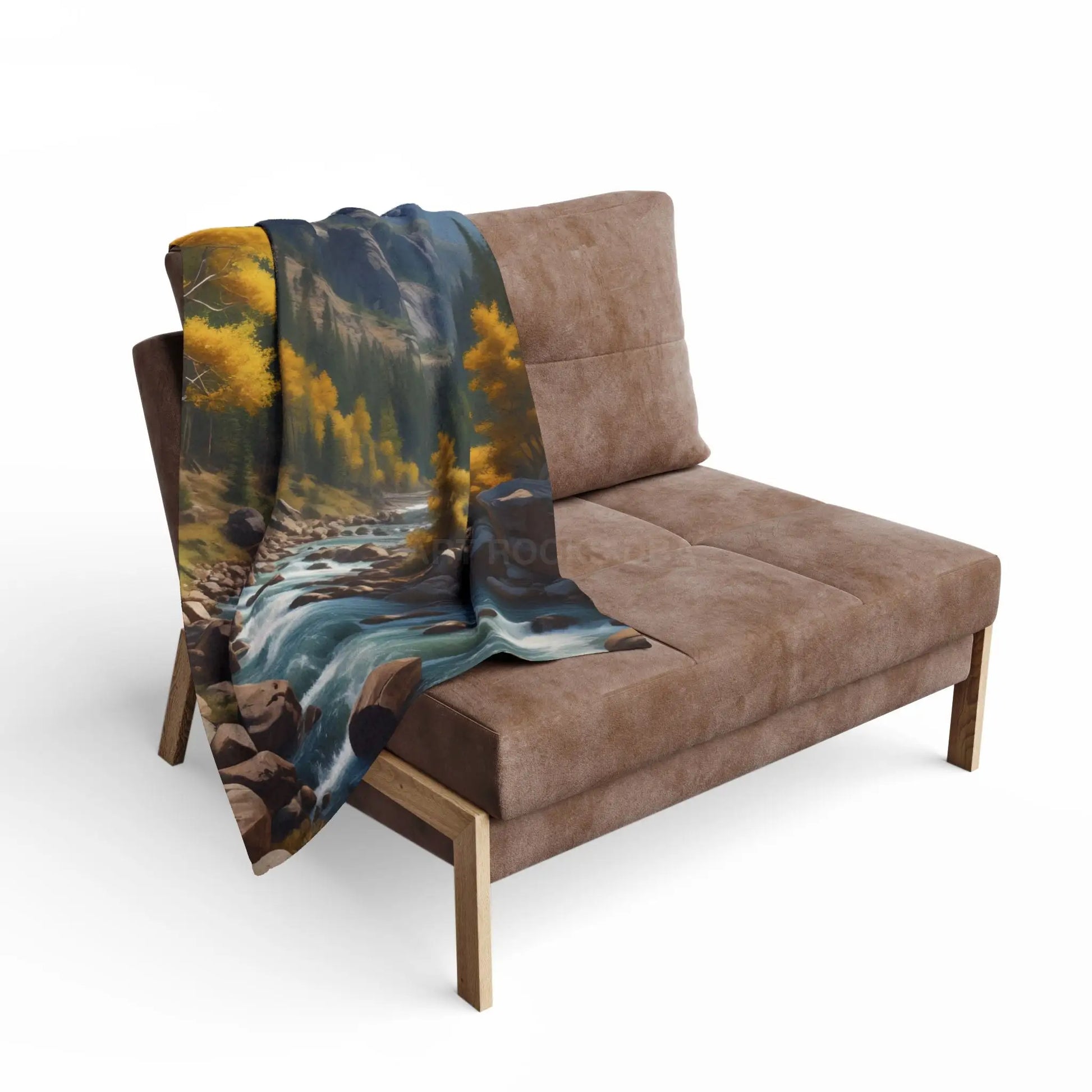 Cozy Mountain Aspen Landscape Fleece Blanket | Nature-Themed Throw | Perfect for Home Decor Gifts Camping and Outdoor