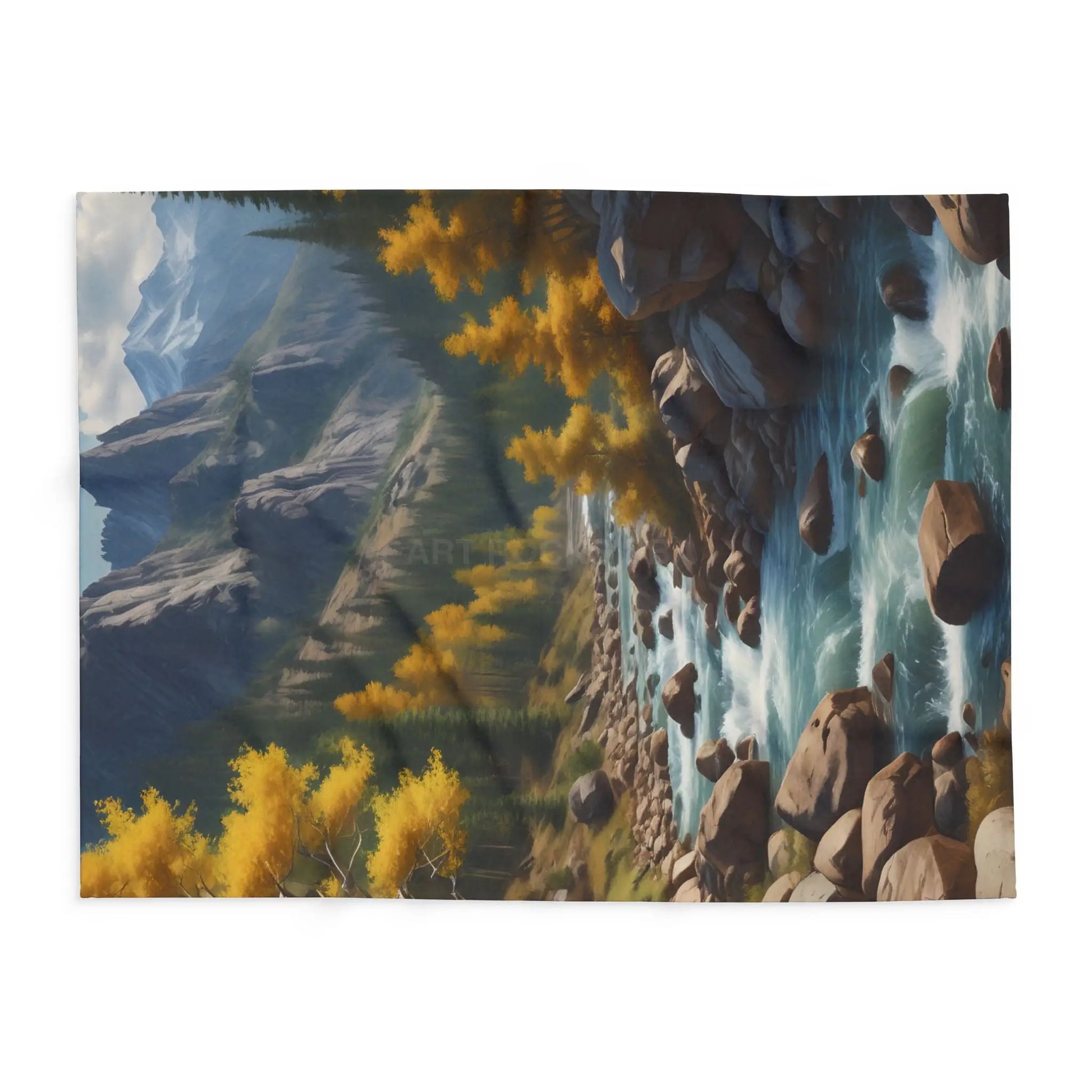 Cozy Mountain Aspen Landscape Fleece Blanket | Nature-Themed Throw | Perfect for Home Decor Gifts Camping and Outdoor
