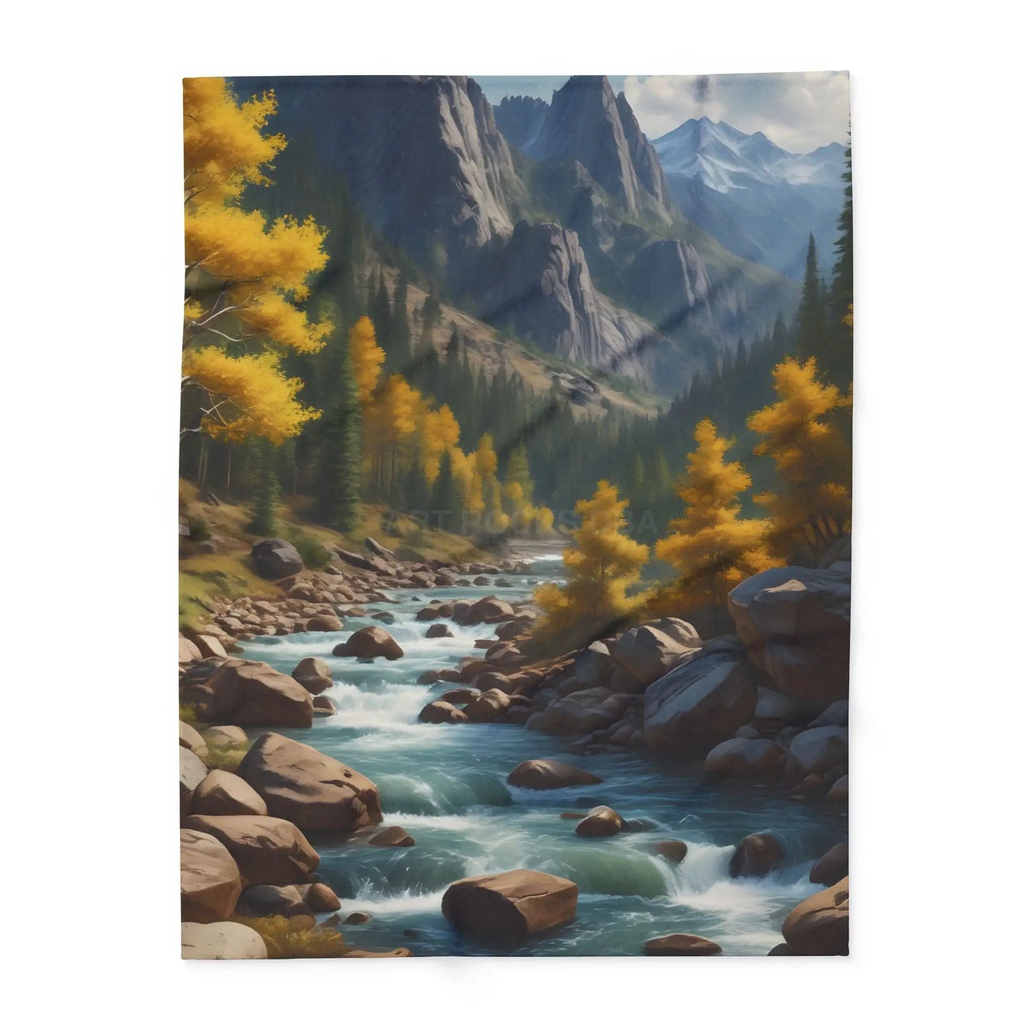 Cozy Mountain Aspen Landscape Fleece Blanket | Nature-Themed Throw | Perfect for Home Decor Gifts Camping and Outdoor