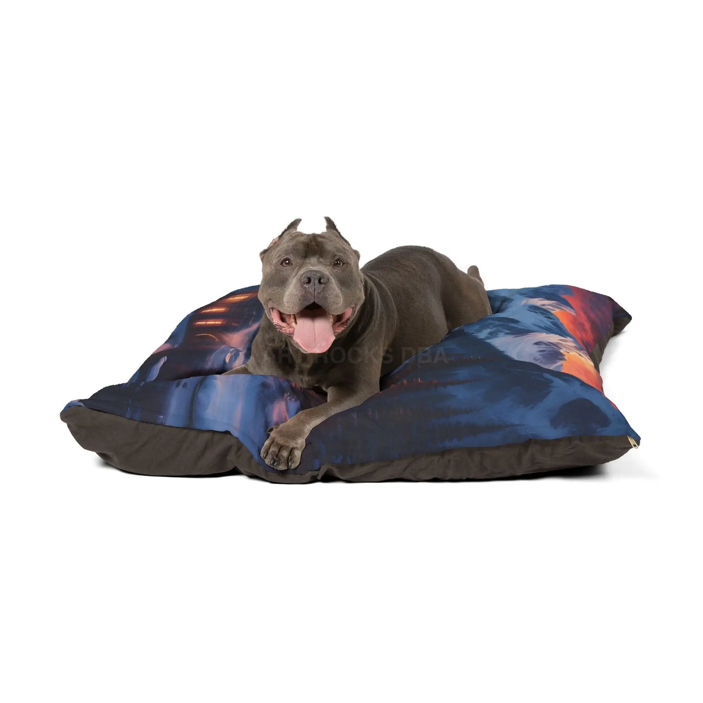 Cozy Mountain Cabin Pet Bed – Winter Lodge Scenic Dog Bed - Pets