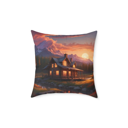 Cozy Mountain Cabin Pillow Cabin Decor Home Accent Rustic Gift Throw Pillow - 20’’ × 20’’ - Home Decor