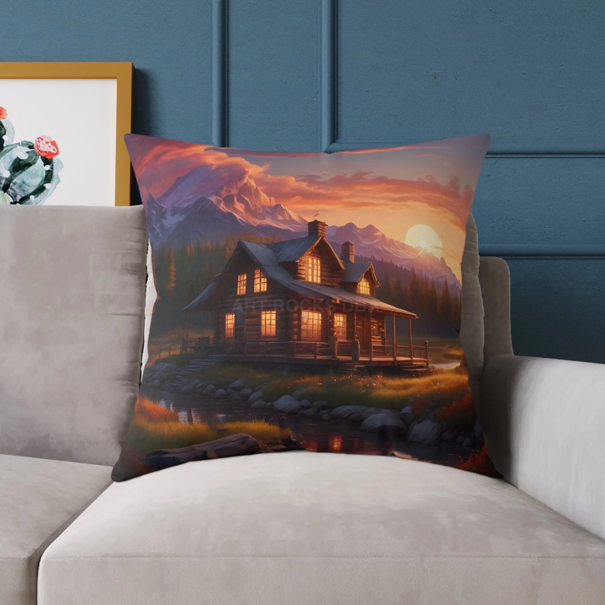 Cozy Mountain Cabin Pillow Cabin Decor Home Accent Rustic Gift Throw Pillow - Home Decor