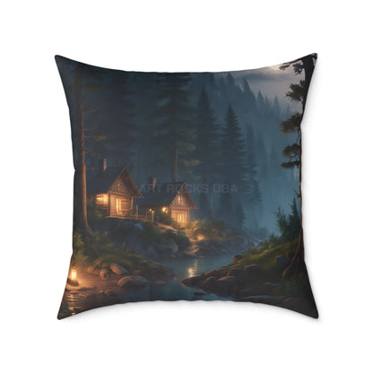 Cozy Mountain Retreat Pillow Decorative Throw Pillow Cabin Home Decor Camping Gift Nature Lover Cushion - 26’’ × 26’’