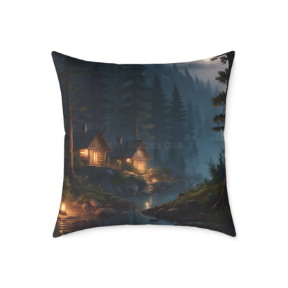 Cozy Mountain Retreat Pillow Decorative Throw Pillow Cabin Home Decor Camping Gift Nature Lover Cushion - 24’’ × 24’’