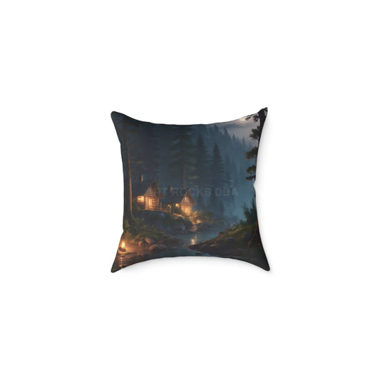 Cozy Mountain Retreat Pillow Decorative Throw Pillow Cabin Home Decor Camping Gift Nature Lover Cushion - 16’’ × 16’’