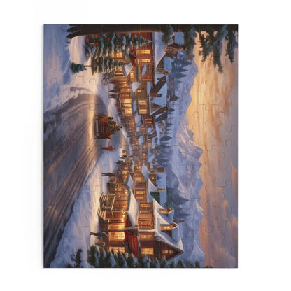 Cozy Snowy Mountain Town Jigsaw Puzzle- (120/252/500 pieces) - Puzzle