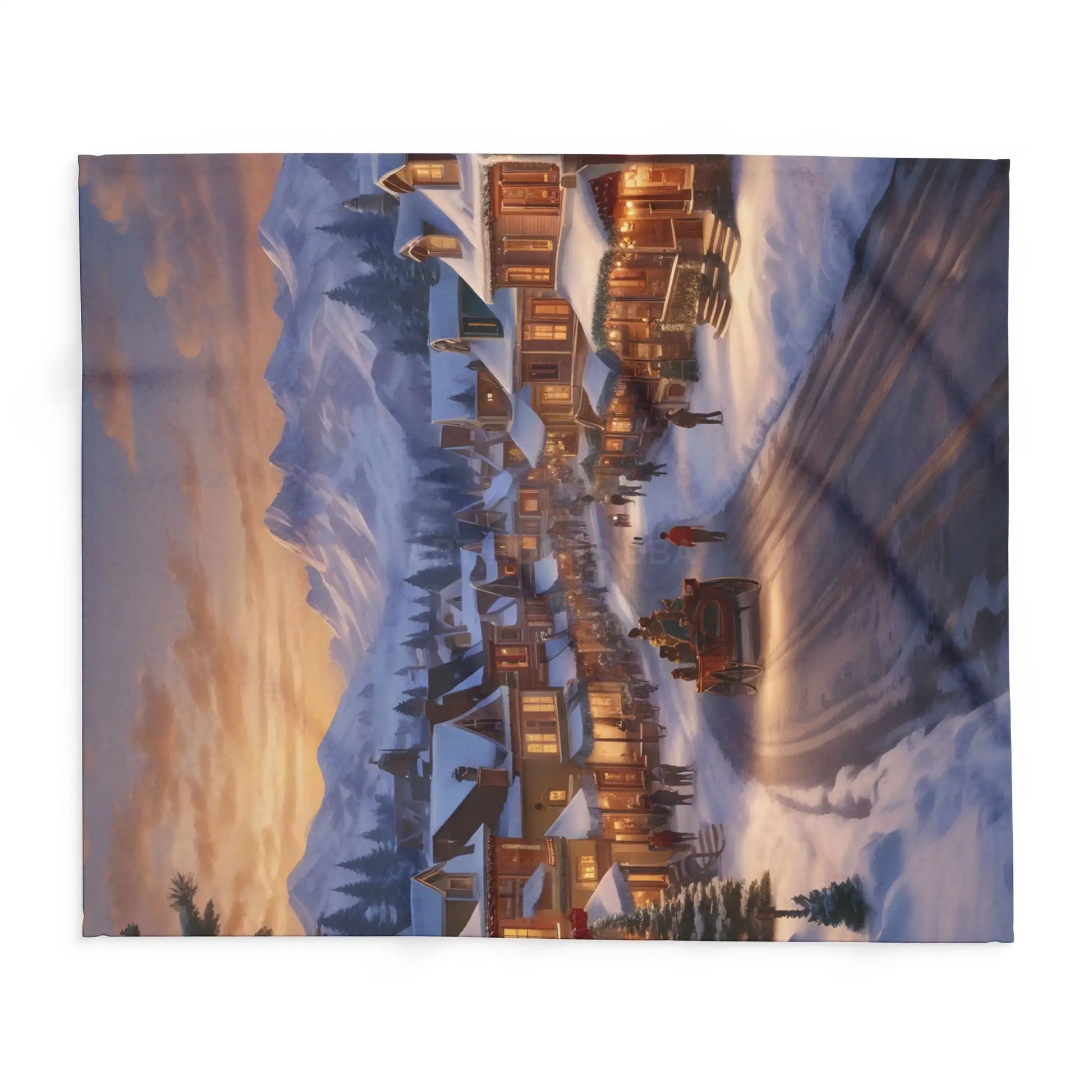 Cozy Winter Scene Fleece Blanket – Perfect for Holiday Decor Gift for Him or Her Winter Snuggle Time Christmas Home