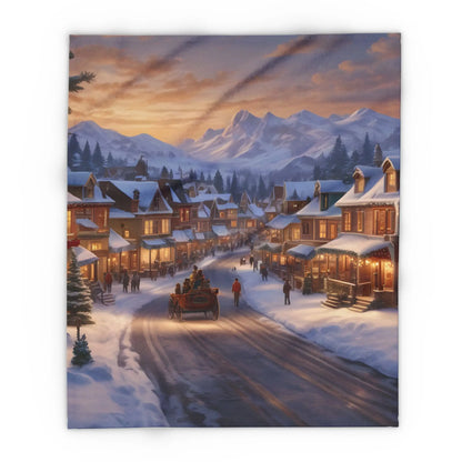 Cozy Winter Scene Fleece Blanket – Perfect for Holiday Decor Gift for Him or Her Winter Snuggle Time Christmas Home