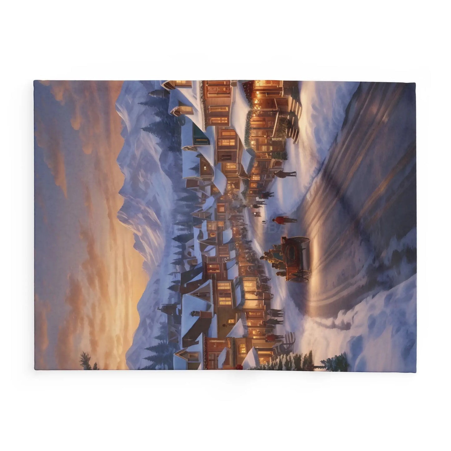 Cozy Winter Scene Fleece Blanket – Perfect for Holiday Decor Gift for Him or Her Winter Snuggle Time Christmas Home