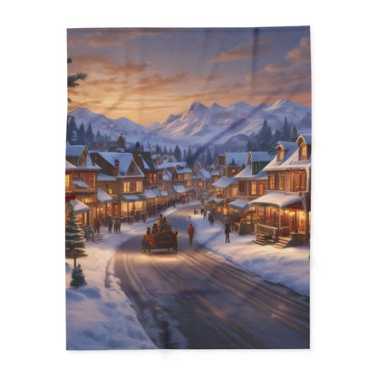 Cozy Winter Scene Fleece Blanket – Perfect for Holiday Decor Gift for Him or Her Winter Snuggle Time Christmas Home