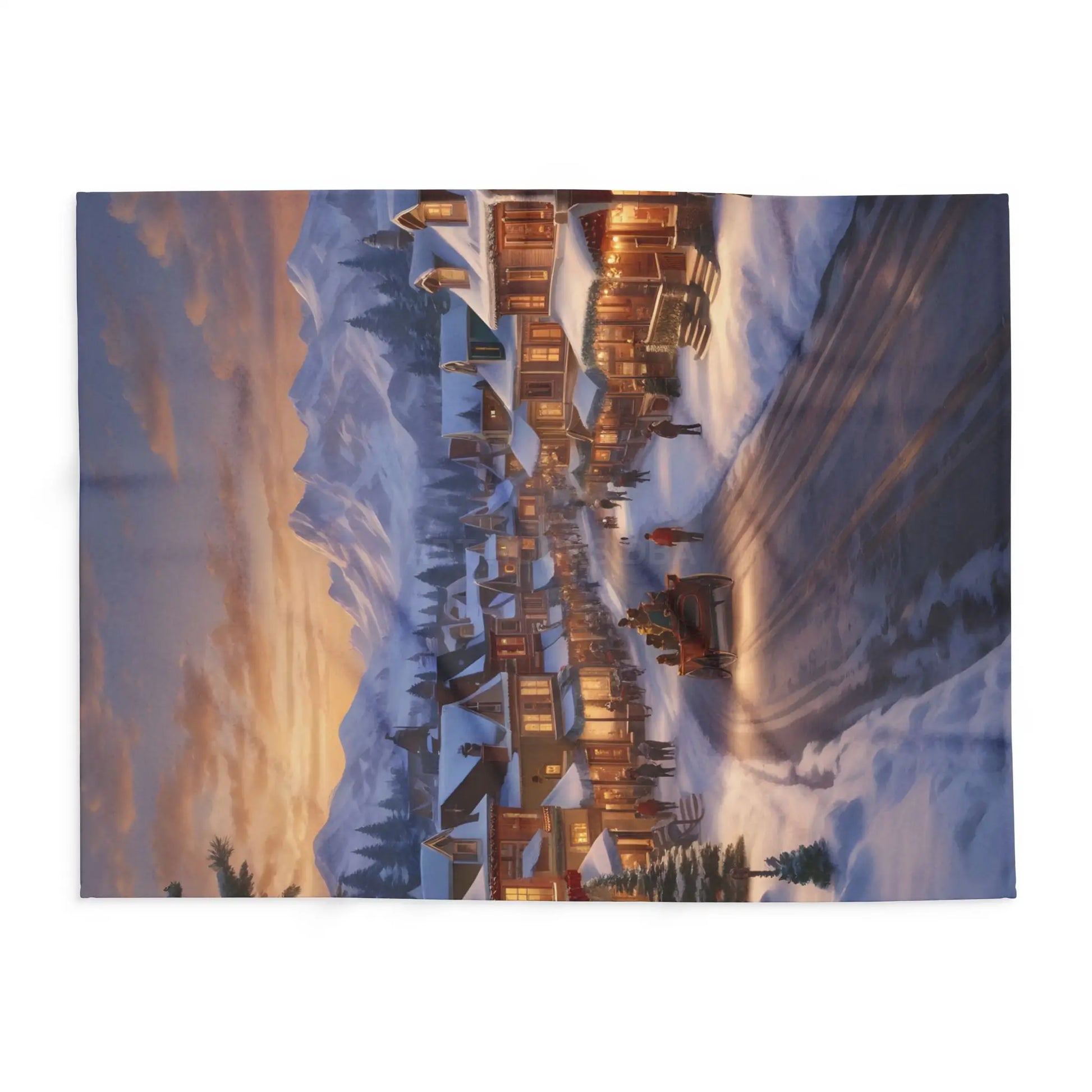 Cozy Winter Scene Fleece Blanket – Perfect for Holiday Decor Gift for Him or Her Winter Snuggle Time Christmas Home