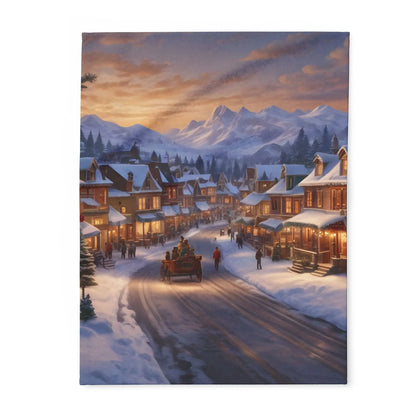 Cozy Winter Scene Fleece Blanket – Perfect for Holiday Decor Gift for Him or Her Winter Snuggle Time Christmas Home