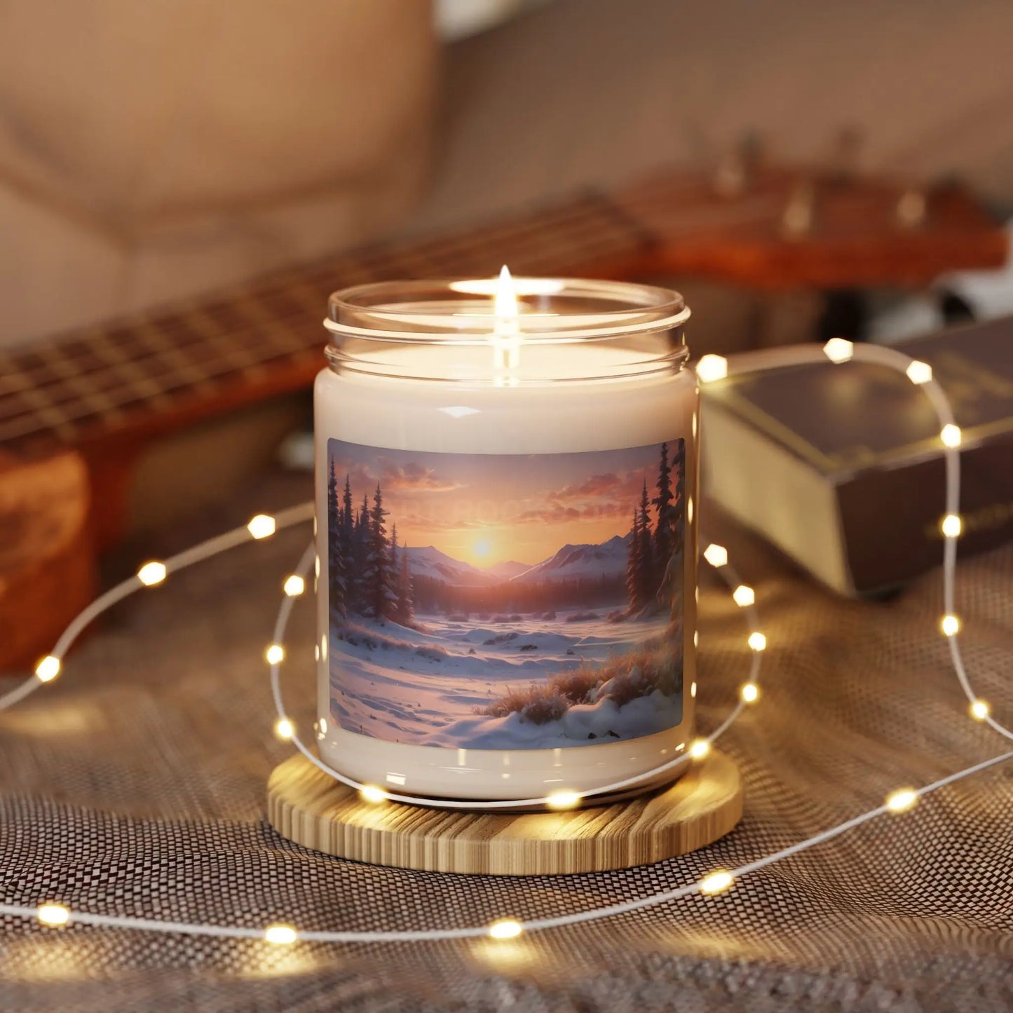 Cozy Winter Sunset Scented Soy Candle Aromatherapy Candle Winter Home Decor Gift for Her Relaxation Candle Handmade