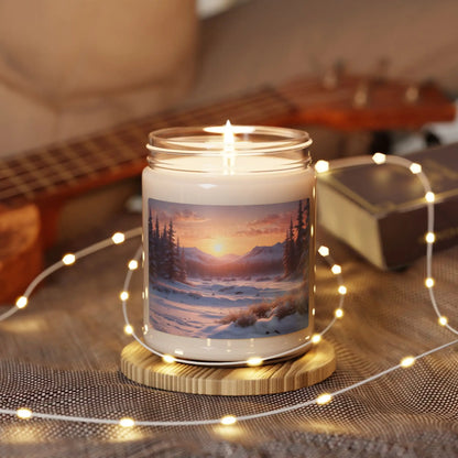 Cozy Winter Sunset Scented Soy Candle Aromatherapy Candle Winter Home Decor Gift for Her Relaxation Candle Handmade