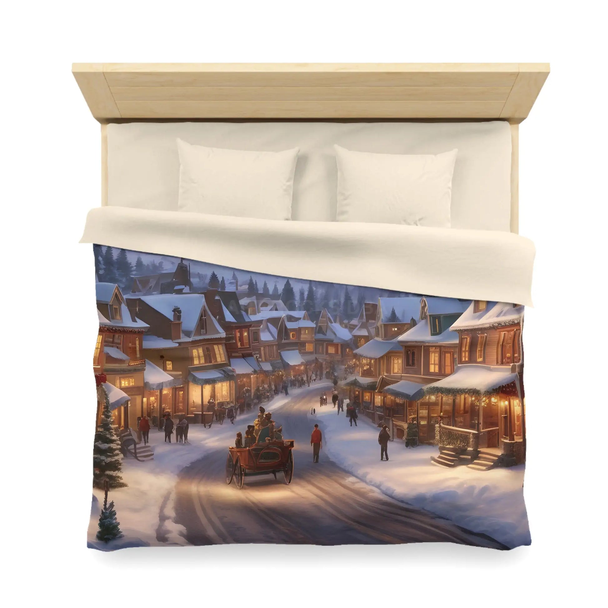 Cozy Winter Wonderland Microfiber Duvet Cover Holiday Bedding Winter Decor Home Comfort Christmas Gift Idea - Home Decor