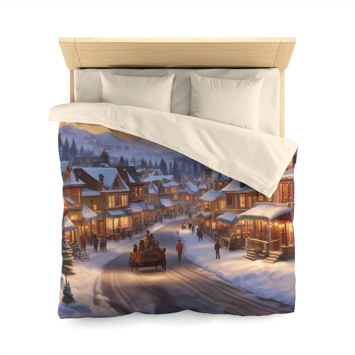 Cozy Winter Wonderland Microfiber Duvet Cover Holiday Bedding Winter Decor Home Comfort Christmas Gift Idea - Home Decor