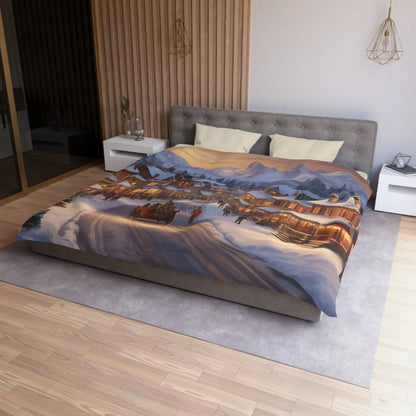 Cozy Winter Wonderland Microfiber Duvet Cover Holiday Bedding Winter Decor Home Comfort Christmas Gift Idea - Home Decor