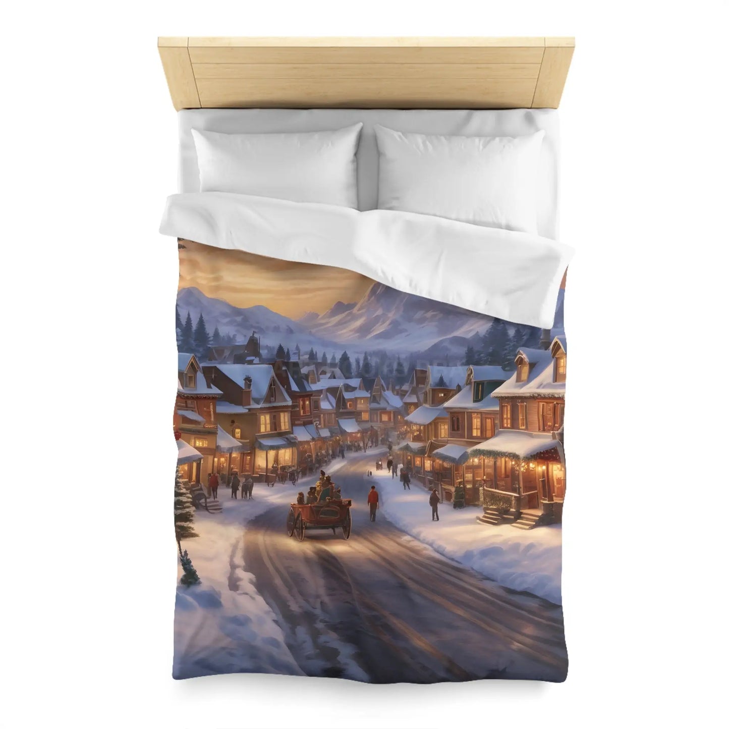 Cozy Winter Wonderland Microfiber Duvet Cover Holiday Bedding Winter Decor Home Comfort Christmas Gift Idea - Twin