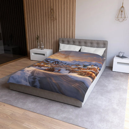 Cozy Winter Wonderland Microfiber Duvet Cover Holiday Bedding Winter Decor Home Comfort Christmas Gift Idea - Home Decor