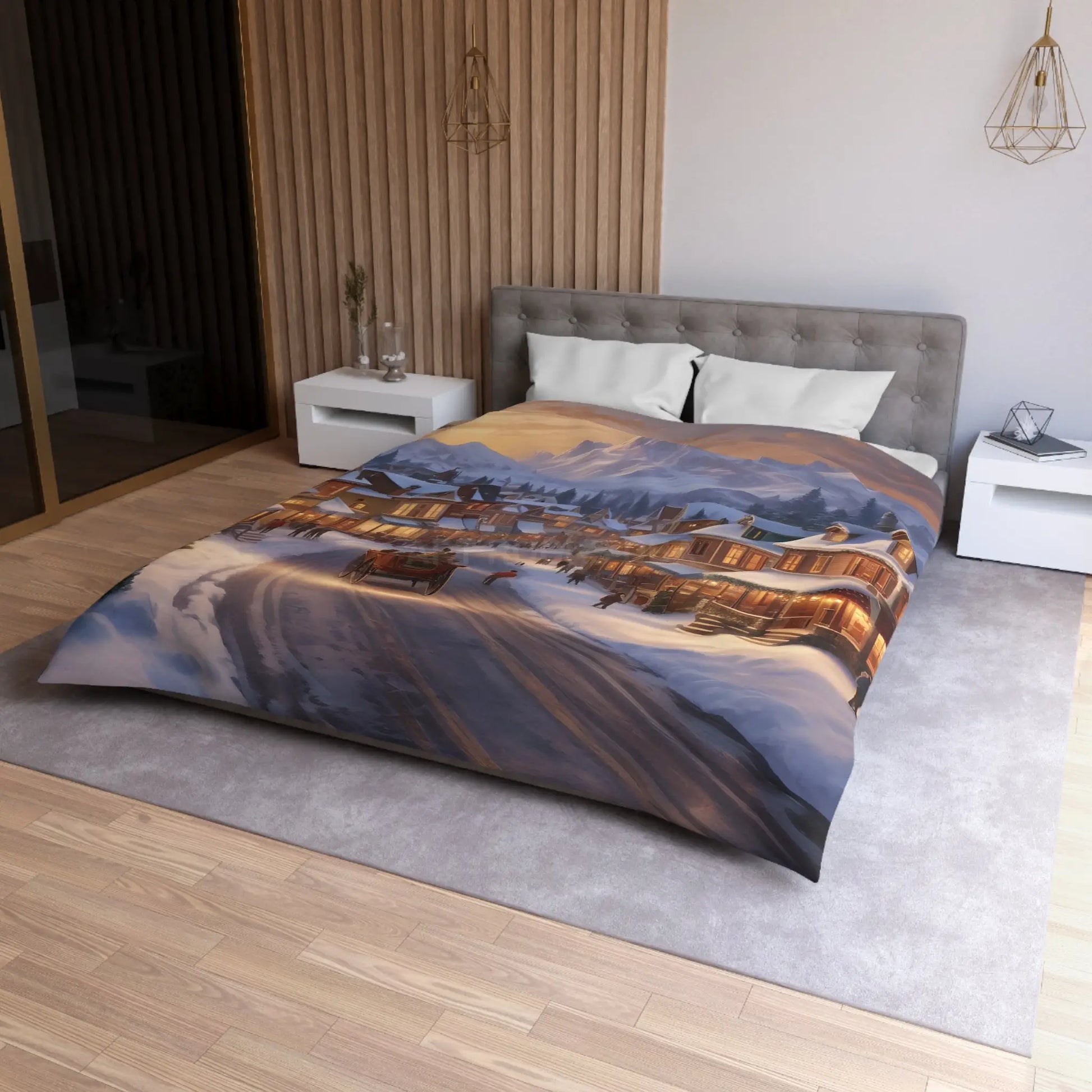 Cozy Winter Wonderland Microfiber Duvet Cover Holiday Bedding Winter Decor Home Comfort Christmas Gift Idea - Home Decor