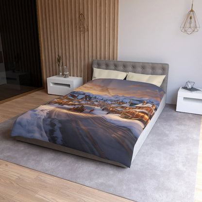 Cozy Winter Wonderland Microfiber Duvet Cover Holiday Bedding Winter Decor Home Comfort Christmas Gift Idea - Home Decor