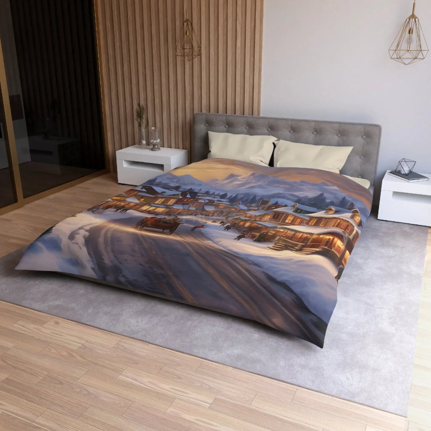 Cozy Winter Wonderland Microfiber Duvet Cover Holiday Bedding Winter Decor Home Comfort Christmas Gift Idea - Home Decor