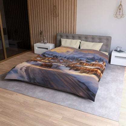 Cozy Winter Wonderland Microfiber Duvet Cover Holiday Bedding Winter Decor Home Comfort Christmas Gift Idea - Home Decor