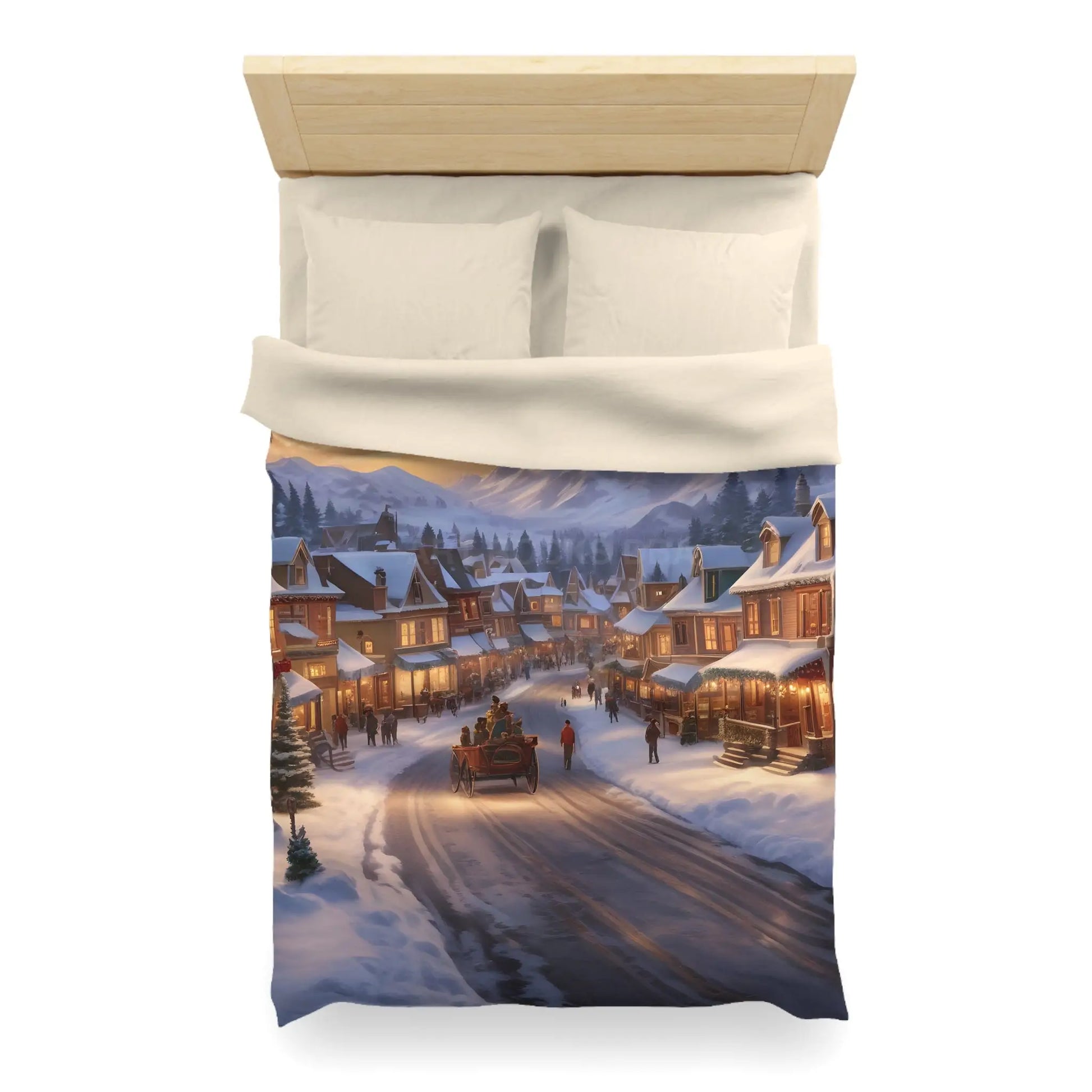 Cozy Winter Wonderland Microfiber Duvet Cover Holiday Bedding Winter Decor Home Comfort Christmas Gift Idea - Home Decor