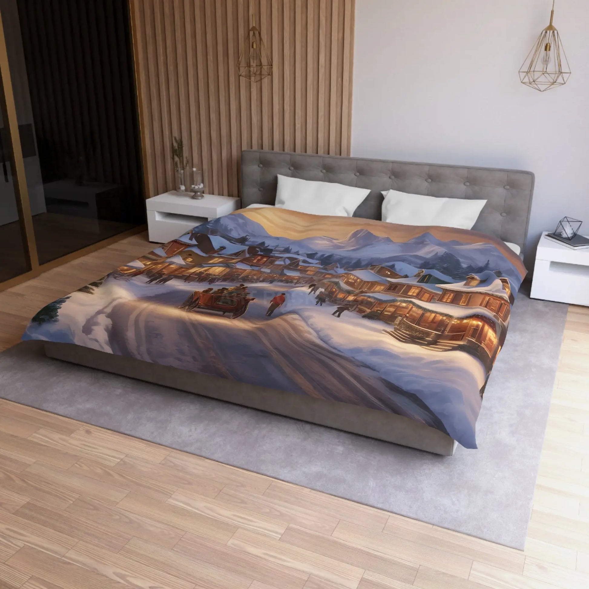 Cozy Winter Wonderland Microfiber Duvet Cover Holiday Bedding Winter Decor Home Comfort Christmas Gift Idea - Home Decor