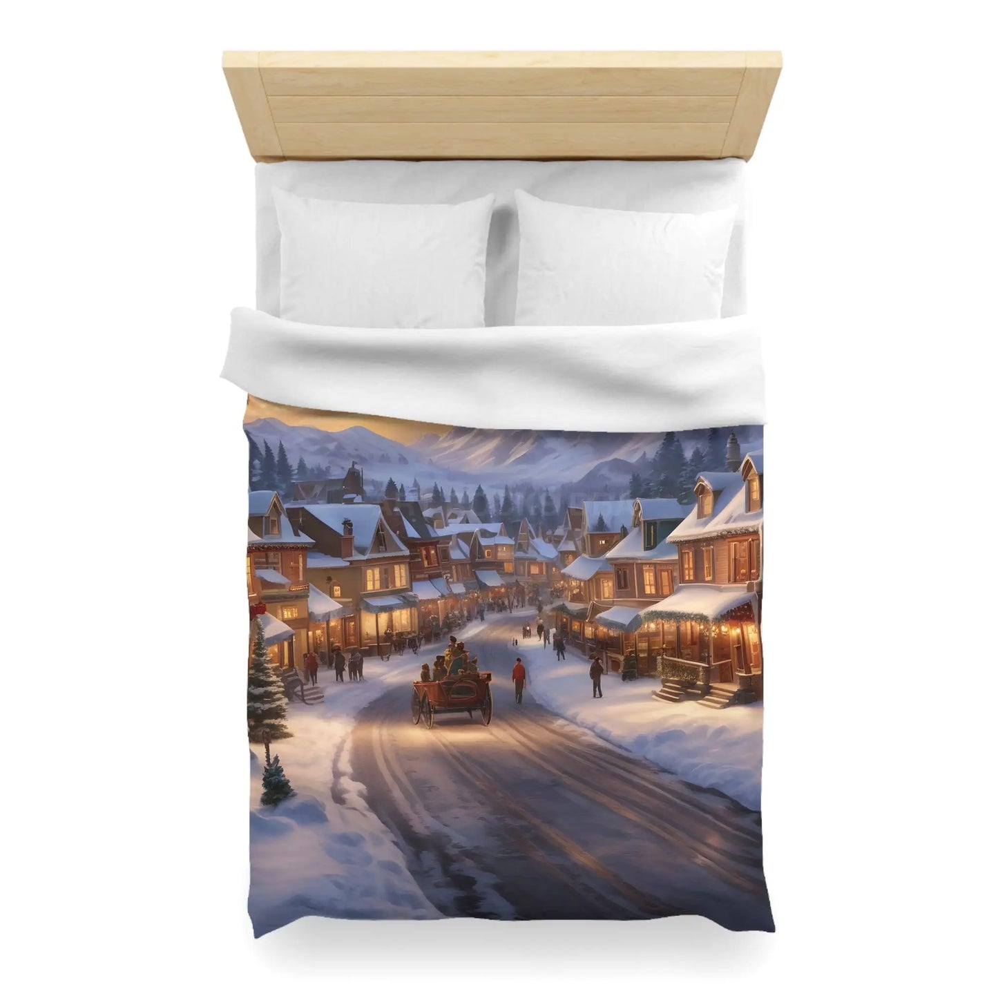 Cozy Winter Wonderland Microfiber Duvet Cover Holiday Bedding Winter Decor Home Comfort Christmas Gift Idea - Home Decor