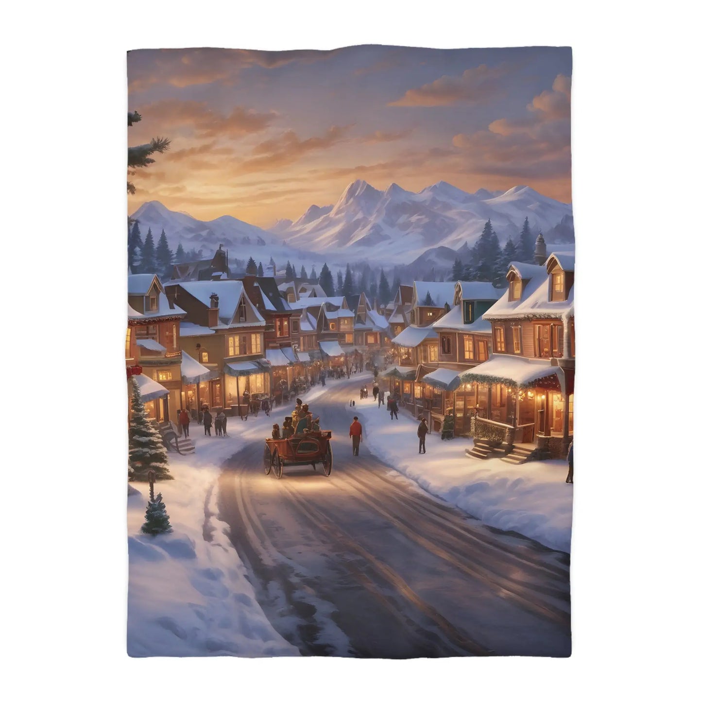 Cozy Winter Wonderland Microfiber Duvet Cover Holiday Bedding Winter Decor Home Comfort Christmas Gift Idea - Twin XL