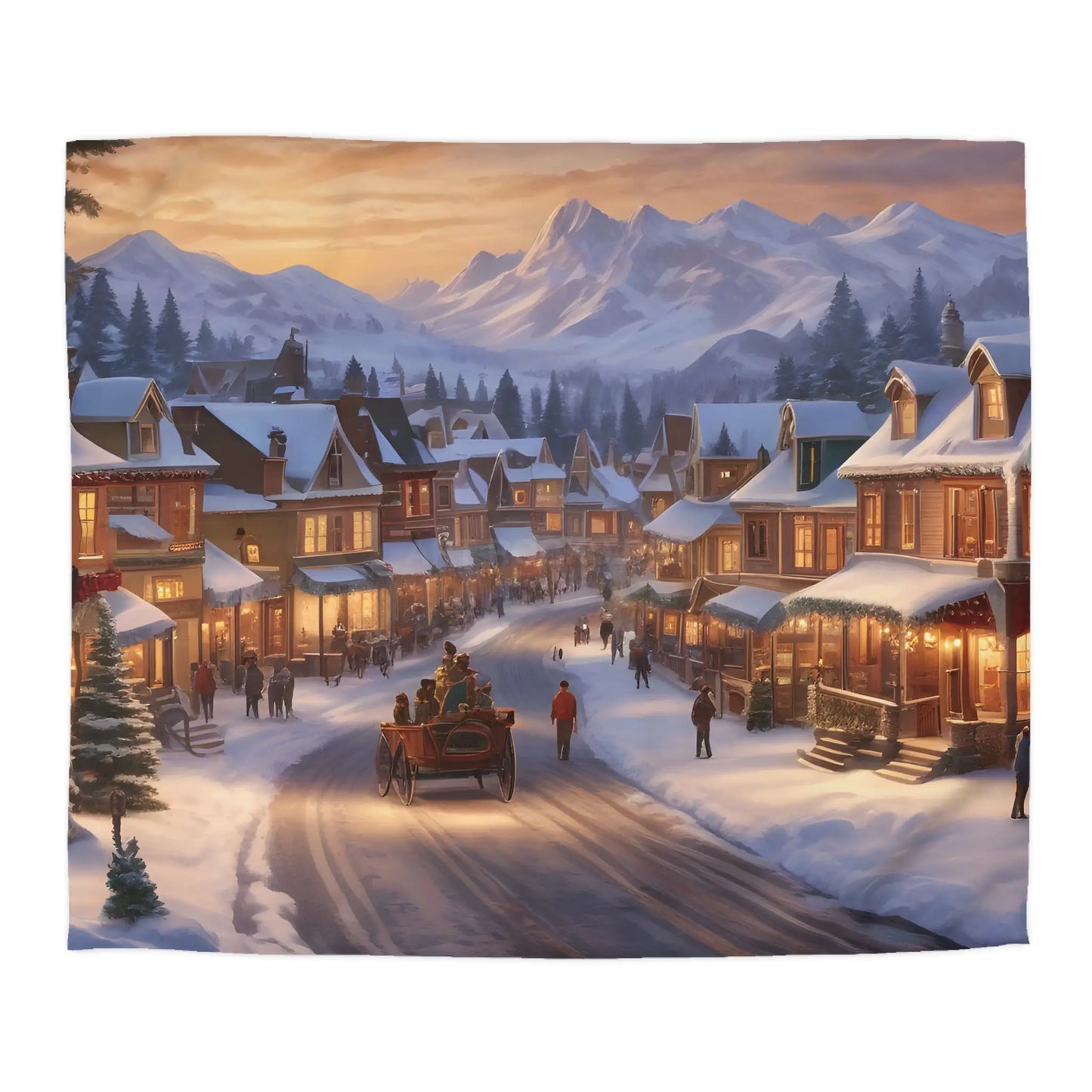 Cozy Winter Wonderland Microfiber Duvet Cover Holiday Bedding Winter Decor Home Comfort Christmas Gift Idea - King