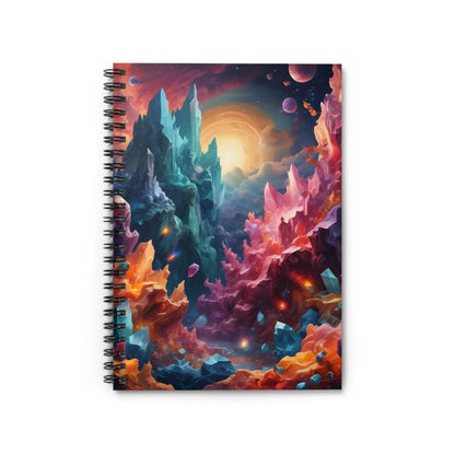 Crystal World Spiral Notebook - Vibrant Art Journal Gift for Artists Writing Notebook Celestial Decor - One Size