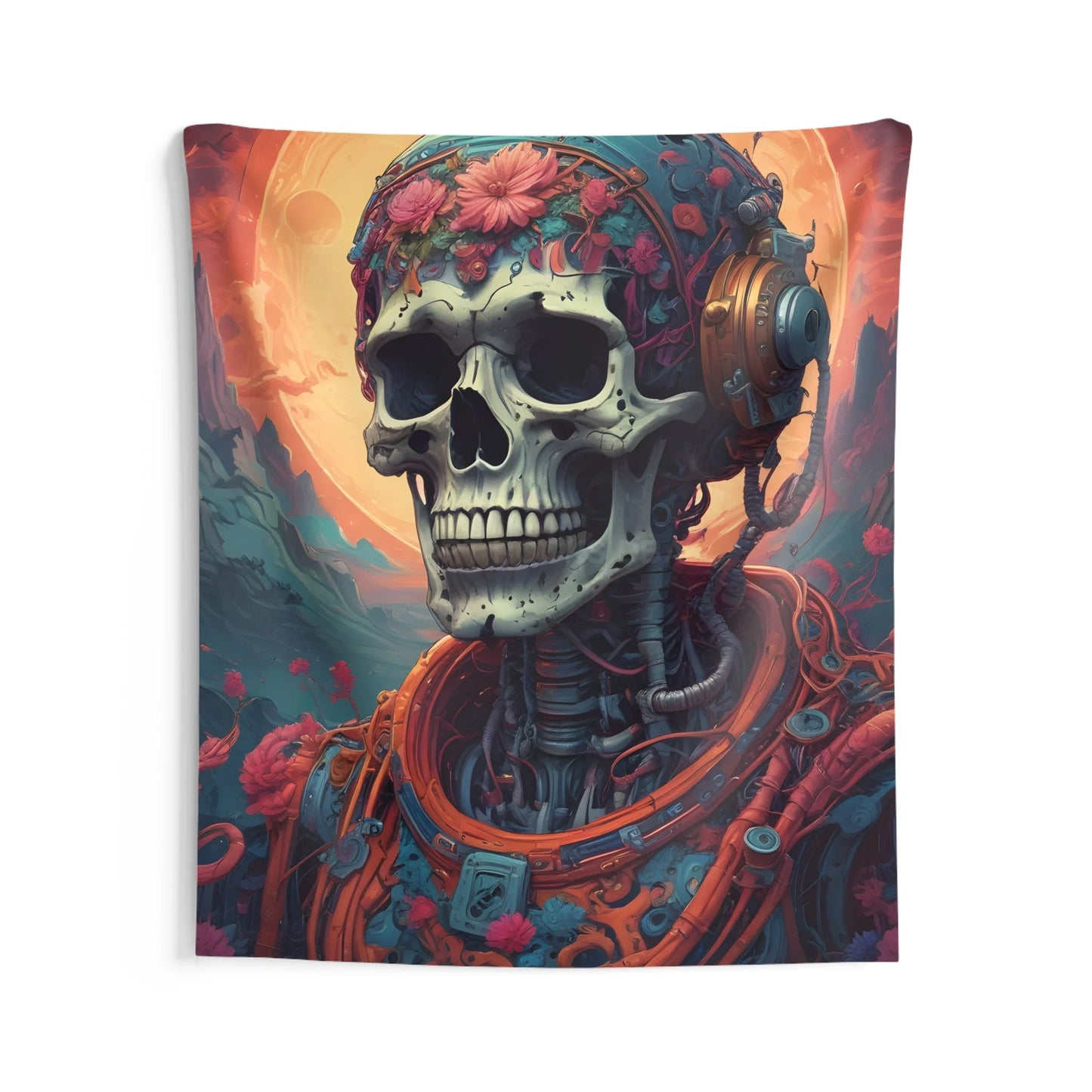 Cyber Skeleton Wall Tapestry Bohemian Home Decor Unique Art for Living Room Bedroom Wall Hanging Festival Decor Gothic
