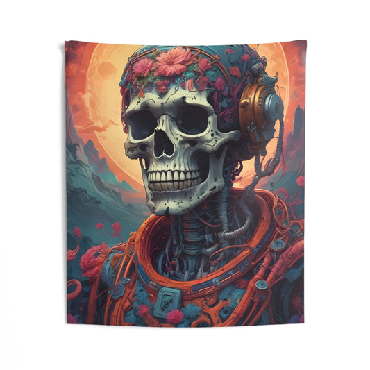 Cyber Skeleton Wall Tapestry Bohemian Home Decor Unique Art for Living Room Bedroom Wall Hanging Festival Decor Gothic