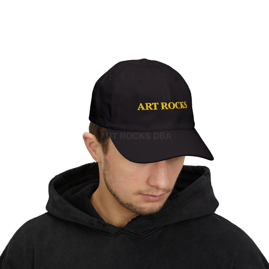 Dad Cap - ’Art Rocks’ Embroidered Baseball Hat - Black / One size - Hats