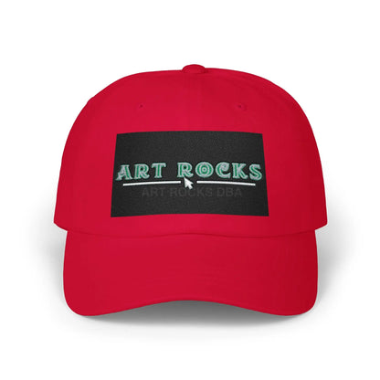 Dad Cap - ’Art Rocks’ Embroidered Baseball Hat - Cranberry / One size - Hats