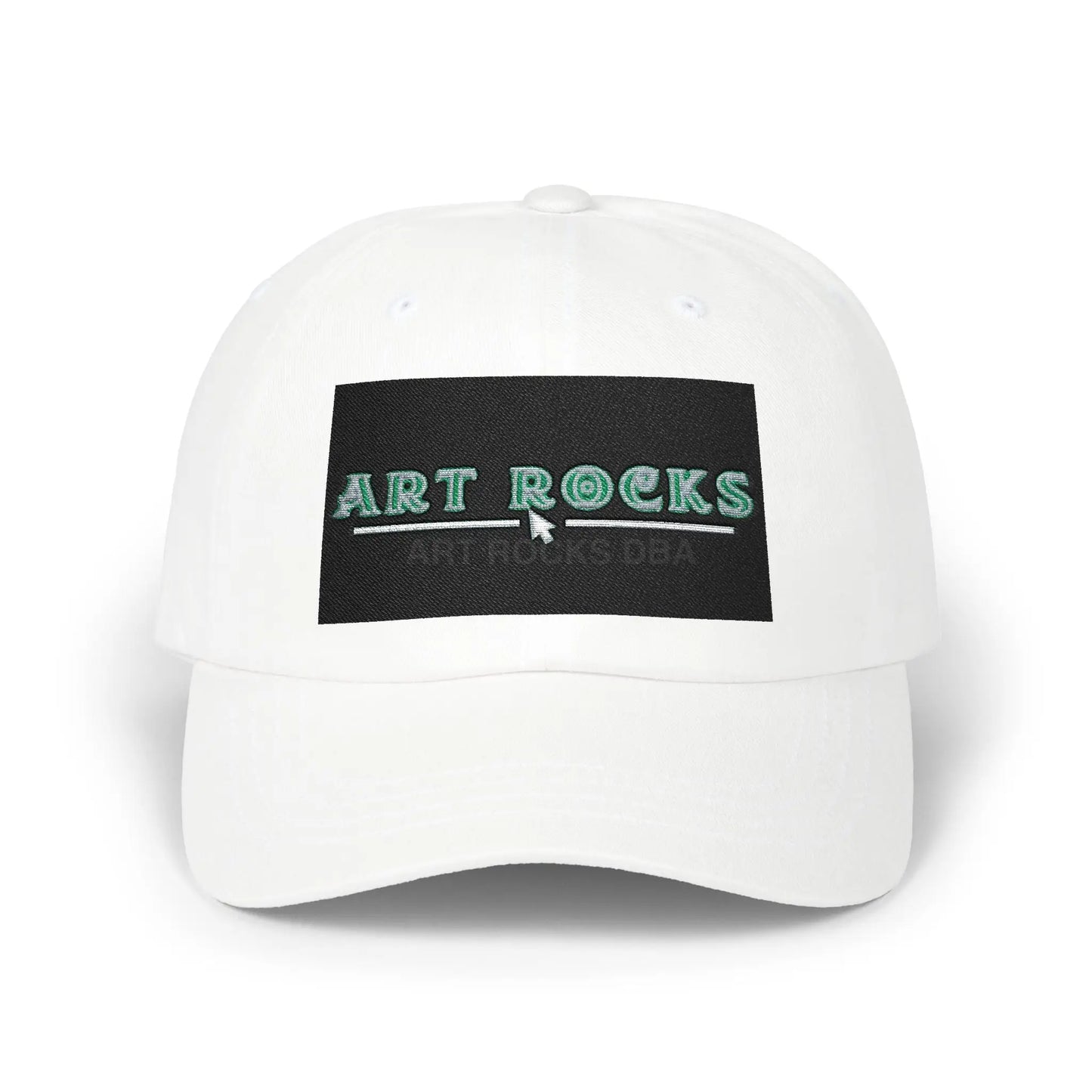 Dad Cap - ’Art Rocks’ Embroidered Baseball Hat - White / One size - Hats