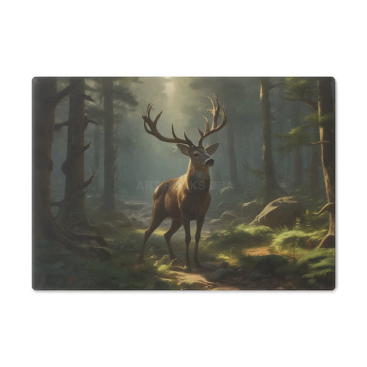 Deer in Mist Forest Cutting Board — Rustic Wildlife Kitchen Decor - Small - Home Decor