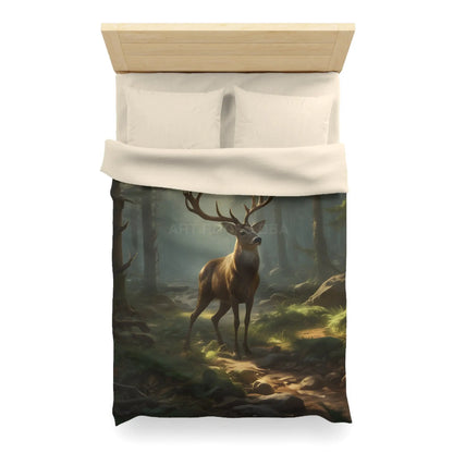 Deer in the Forest Microfiber Duvet Cover Cozy Bedroom Decor Perfect for Wildlife Lovers Rustic Home Design Great Gift