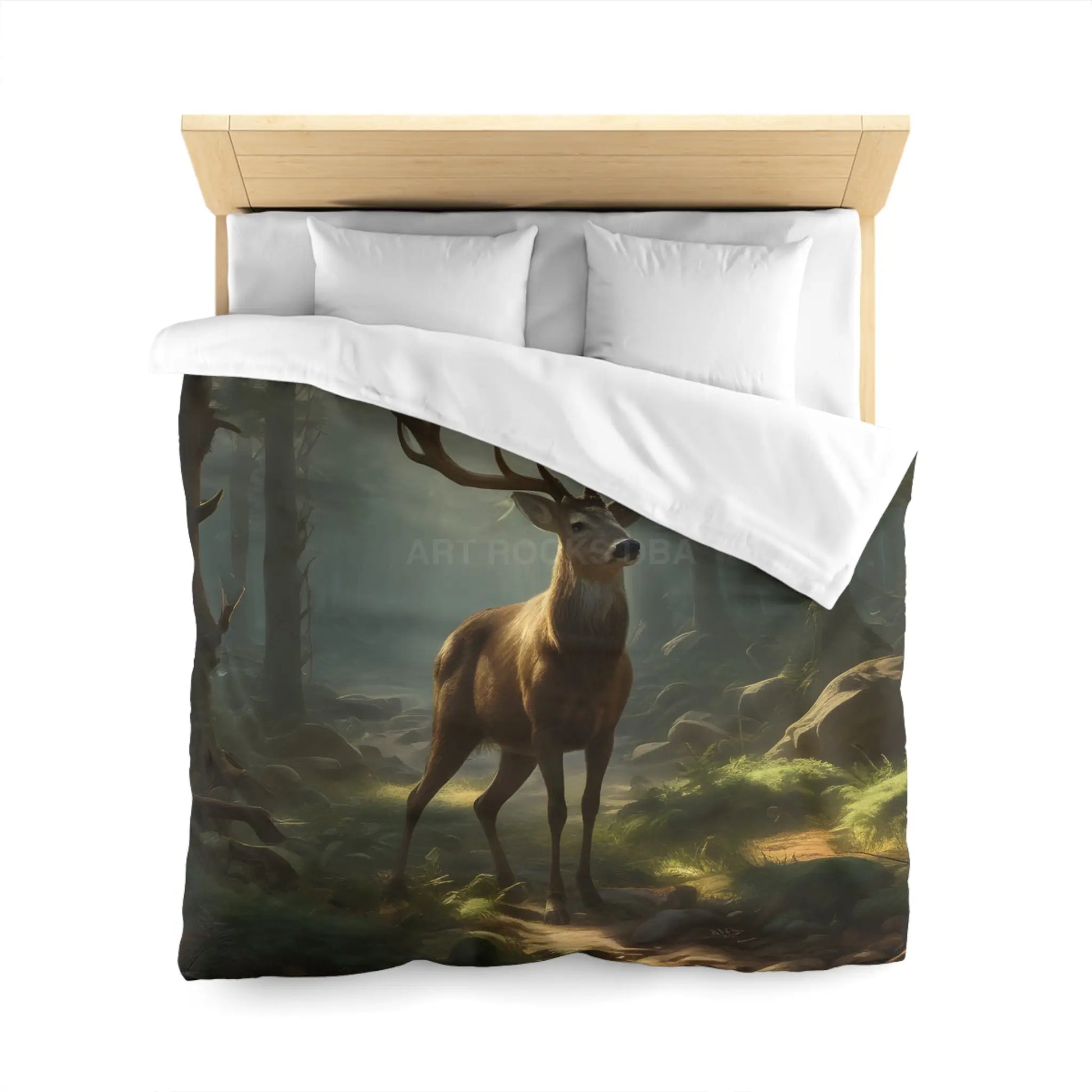 Deer in the Forest Microfiber Duvet Cover Cozy Bedroom Decor Perfect for Wildlife Lovers Rustic Home Design Great Gift