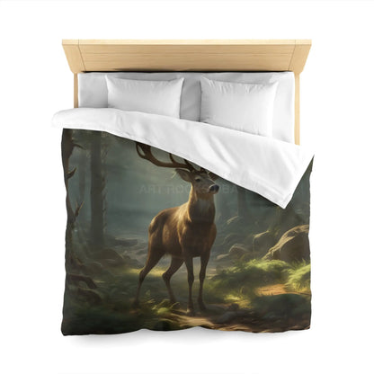 Deer in the Forest Microfiber Duvet Cover Cozy Bedroom Decor Perfect for Wildlife Lovers Rustic Home Design Great Gift