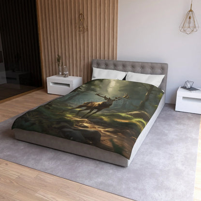 Deer in the Forest Microfiber Duvet Cover Cozy Bedroom Decor Perfect for Wildlife Lovers Rustic Home Design Great Gift