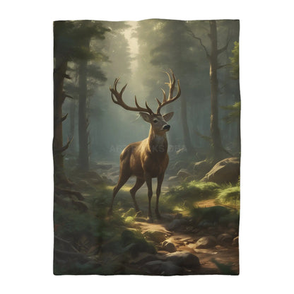 Deer in the Forest Microfiber Duvet Cover Cozy Bedroom Decor Perfect for Wildlife Lovers Rustic Home Design Great Gift