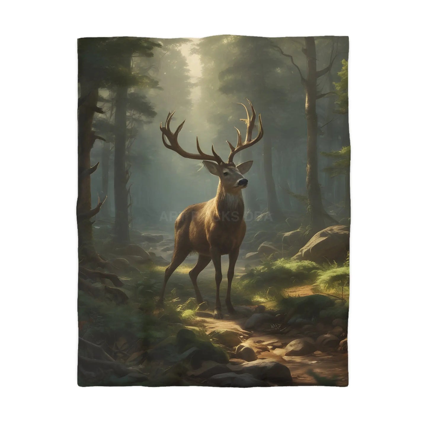 Deer in the Forest Microfiber Duvet Cover Cozy Bedroom Decor Perfect for Wildlife Lovers Rustic Home Design Great Gift
